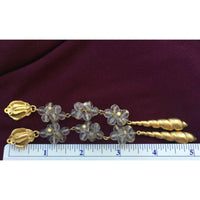 Robert Lee Morris Earrings shell Chandelier clip on Crystal shoulder Duster Gold-plated Runway Couture Designer