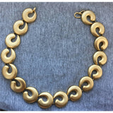 VTG Erwin Pearl Circle Link choker Necklace Unique Modernist Matte Gold Tone Chunky Statement Designer Couture Super Rare CLICK to VIEW!