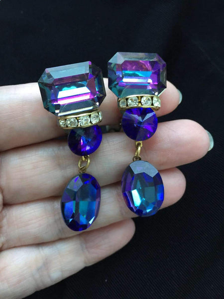 VTG Wendy Gell Style Crystal earrings