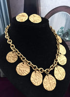 Designer Couture Monet Roman Coin charms Necklace Set