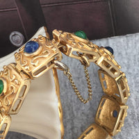 VTG Gripoix Cabochon Gold Tone Bracelet