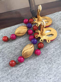Vintage Colorful Chandelier Beaded Earrings