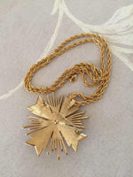 Monet Maltese Cross Brooch Necklace