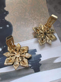 Vintage Signed Craft Maltese cross Earrings Clip on