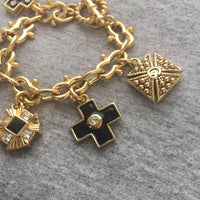 Vintage St John Charm Bracelet Maltese Cross Designer