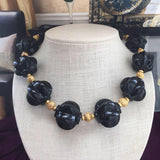 Magnificent Anne Klein Black Chunky Choker Necklace