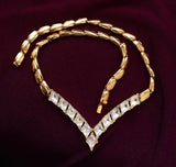 Vtg V-shaped Crystal Choker Necklace