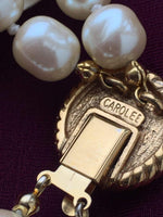 VTG CAROLEE Multi Strand Pearl Necklace & Earrings Set