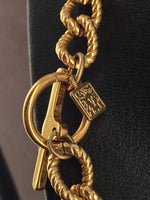 Vintage Anne Klein Textured Link Toggle Necklace