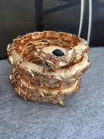 Snake Cuff Bracelet Glass Teardrop Stones