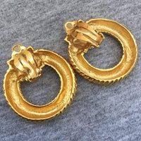 Givenchy Hoop Earrings Pearl Gold Tone