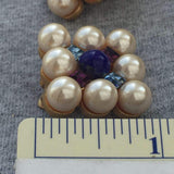 Vintage Signed Craft Pearl Earrings Clip on