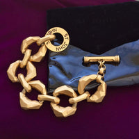 Vtg St John Chunky Link Bracelet '80s Gold plated
