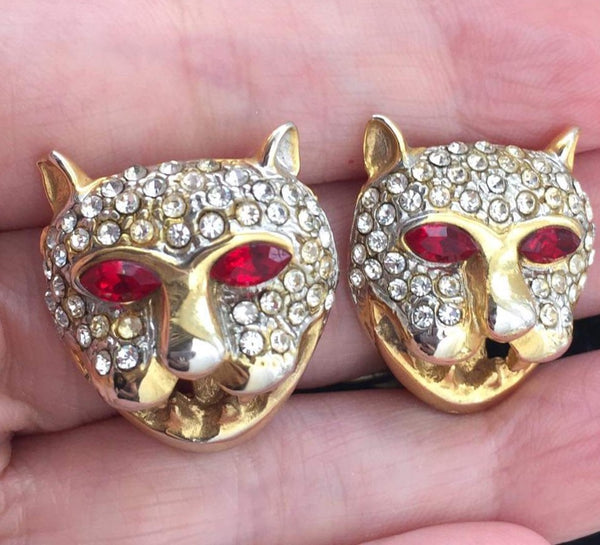 PANTHER DUCHESS OF WINDSOR STYLE EARRINGS