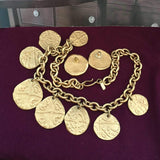 Designer Couture Monet Roman Coin charms Necklace Set