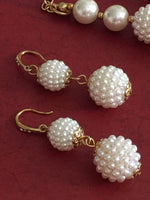 VTG CAROLEE Pearl Necklace Bracelet Earrings set