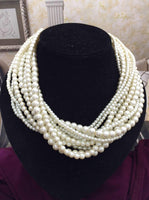 Stunning Vtg Pearl Multi-strand Torsade Necklace