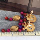 Vintage Colorful Chandelier Beaded Earrings