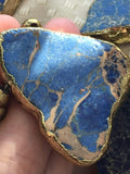 Vtg 80s Blue aqua Terra Jasper nNecklace Gemstone