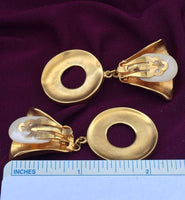VTG Designer Robert Lee Morris Hoop Earrings Gold-plated Rare!