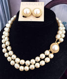 VTG CAROLEE Multi Strand Pearl Necklace & Earrings Set