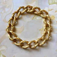 VTG Cable Link 80s Choker Necklace Rhinestone Detail