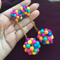 Bubble gum drop ball earrings vintage clip on