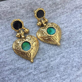 VTG Art Nouveau Heart GRIPOIX earrings pierced