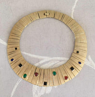 Vtg Designer Les Bernard Cleopatra Cabochon Choker Necklace