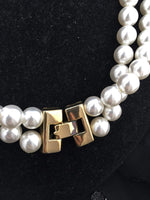 Stunning Vtg Pearl Crystal Necklace