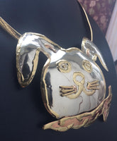 Vintage Rabbit Necklace Brooch