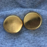 Chic! Donna Karen DkCo button Earrings Gold Tone clip on Runway Couture DESIGNER chunky 80s Vintage Statement Elegant Rare!