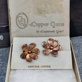 Genuine copper from copper gems Coppercraft Guild Flower Floral EARRINGS