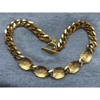 VTG Anne Klein Lion Necklace Cuban chain Gold tone Runway designer Couture RARE!